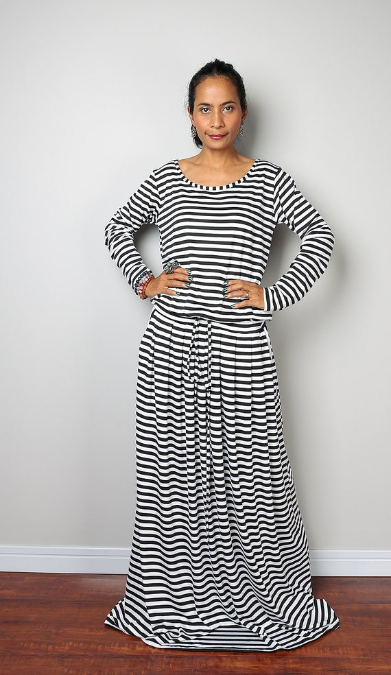 black and white striped frock