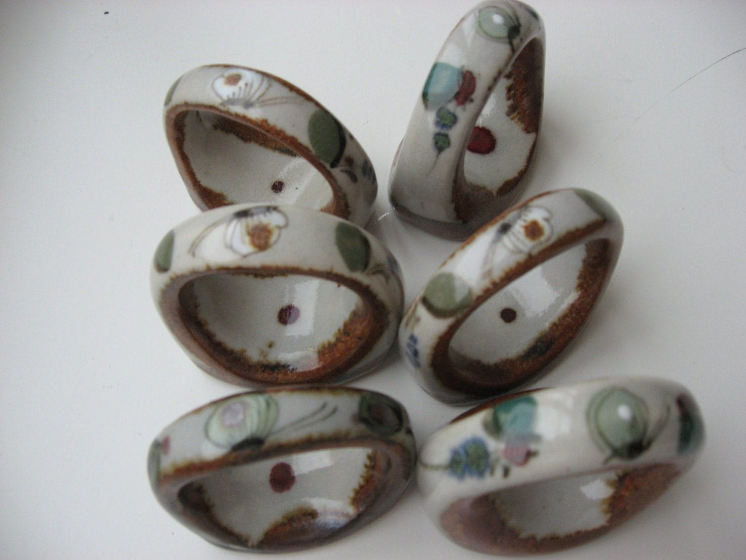 SALE Handmade Mexican Pottery Napkin Rings