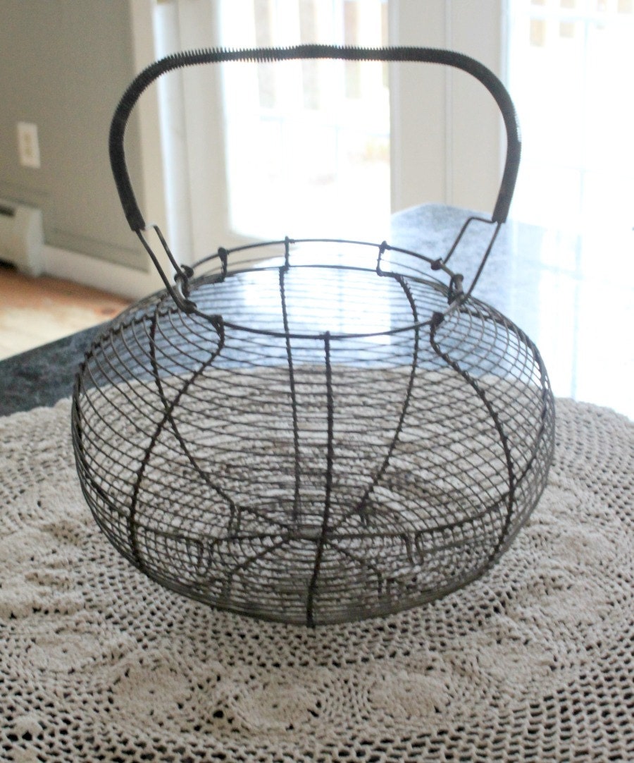 Antique French Wire Basket by MyVintageLane on Etsy