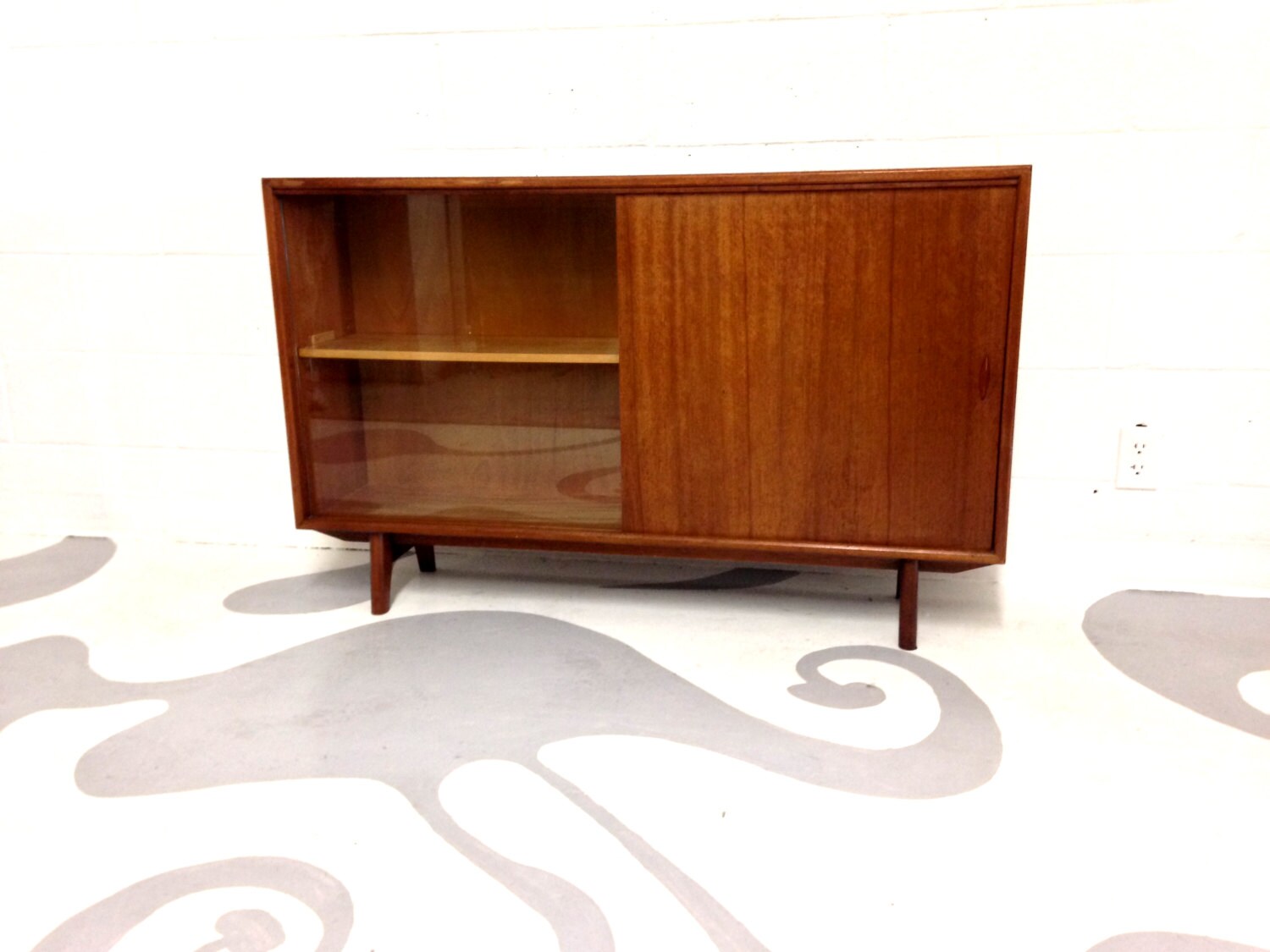 Mid Century teak Display bookcase, shelf by Herbert Gibbs