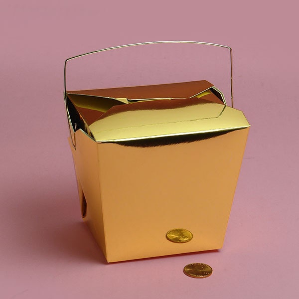6ct. Metallic Gold Chinese Take Out Boxes with by PABoutique