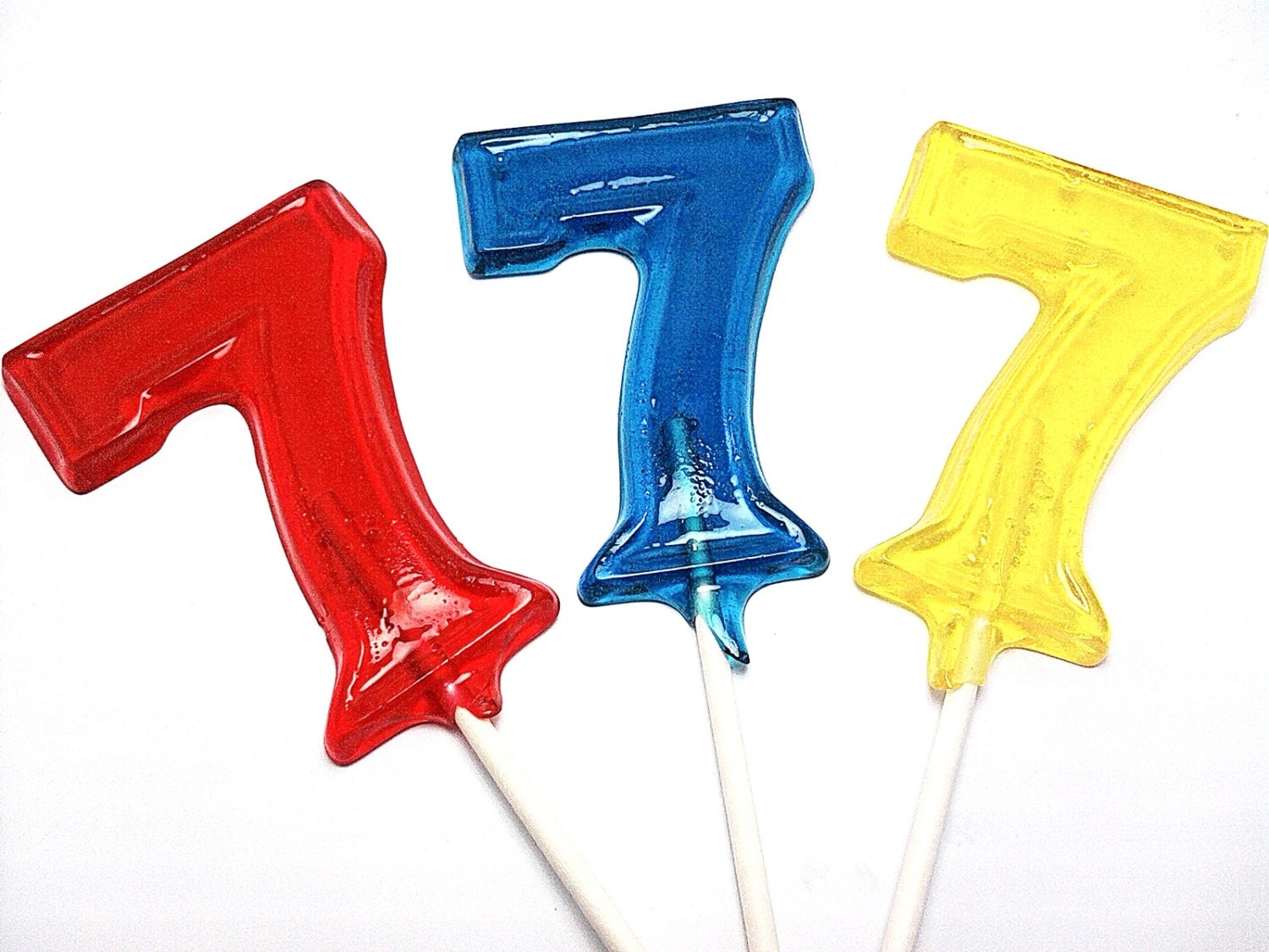 12 LARGE NUMBER LOLLIPOPS Hard Candy Numbers 1 through 8
