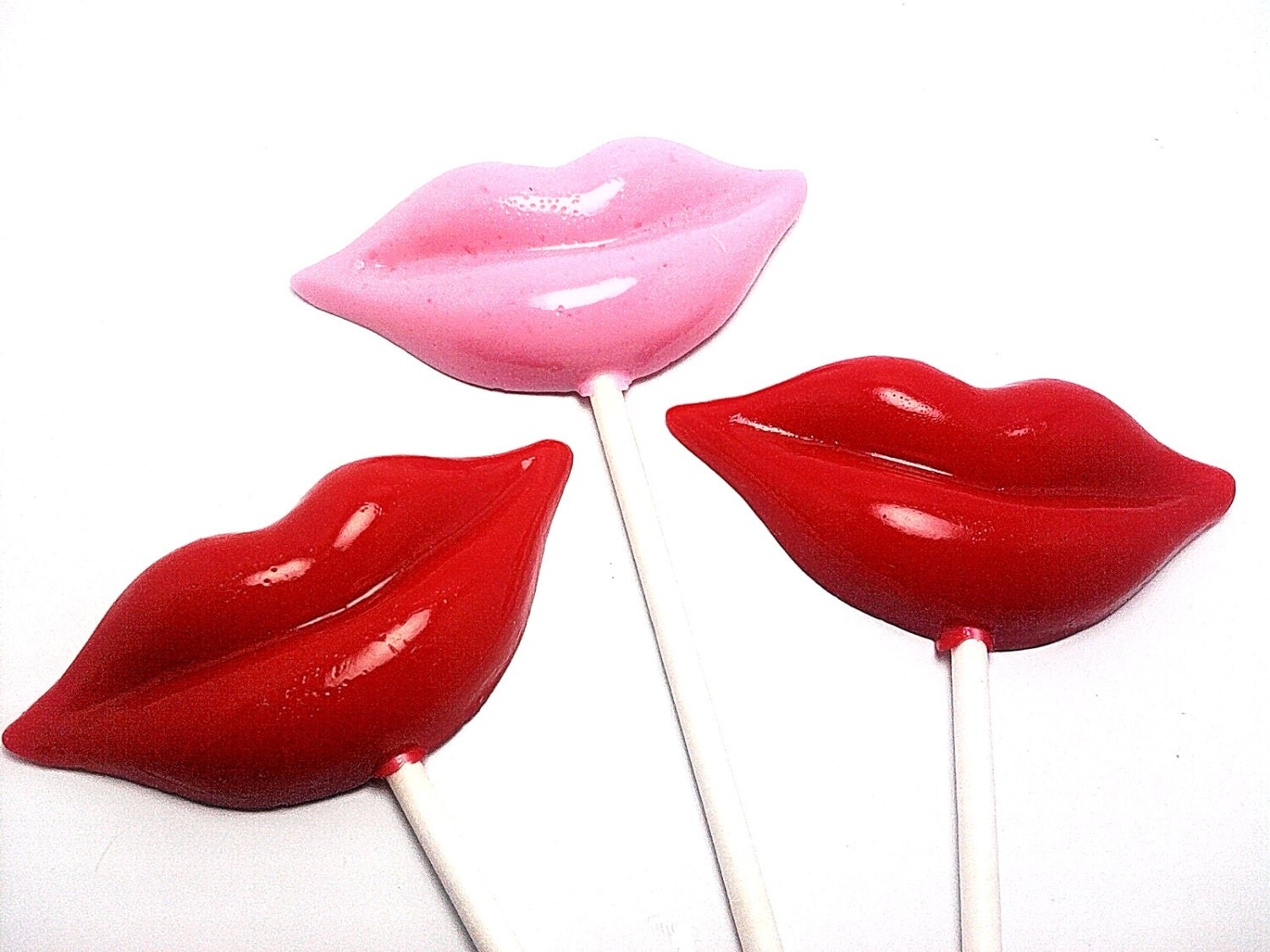 12 OPAQUE KISSING LIP Lollipops Hard Candy Lollipops
