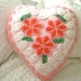 Vintage Chenille, Pink and RED Daisy 'Sweet Heart' Pillow ~ The Perfect Valentine ~ Approximately 18" x 20"