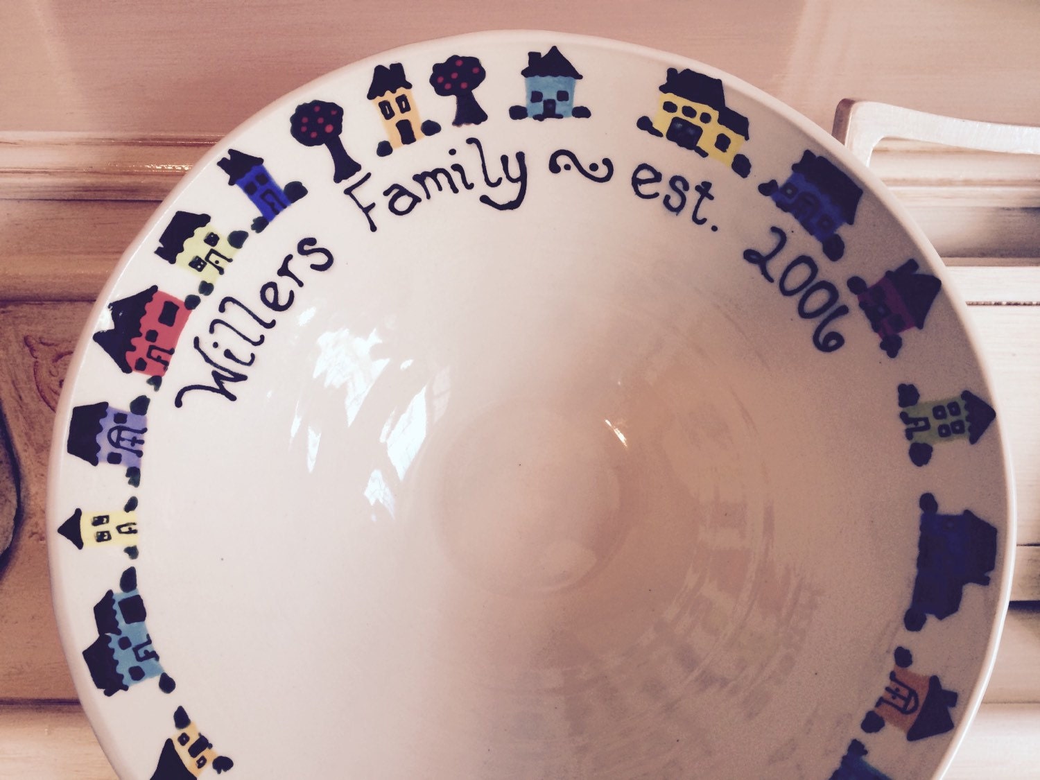 Pottery Bowl with Customized Word or Phrase by JeanEltonPottery