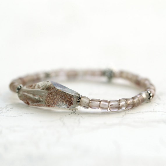 Raw Quartz Crystal Bracelet - Natural Stone Bracelet