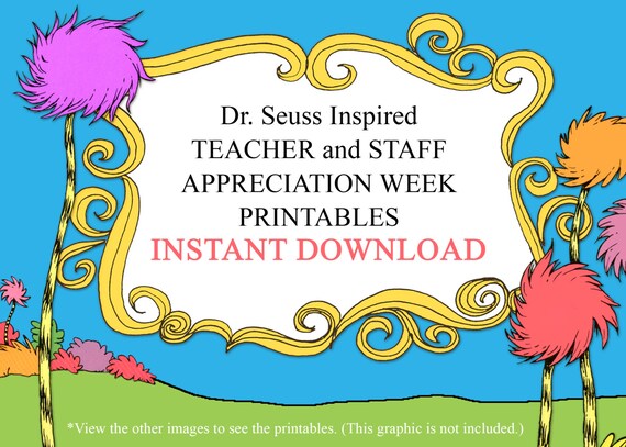 INSTANT Dr. Seuss Teacher and Staff by SimplyStyledHome on Etsy