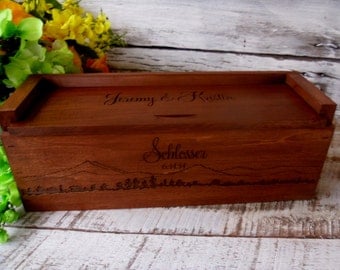Wine Box, Wedding Wine Box, Rustic Wedding Wine Box, Wedding Gift, Newlywed Gift, Love Letter Box, Time Capsule Box
