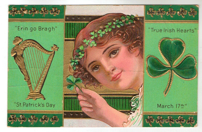 Vintage St Patricks Day Postcard Erin Go Bragh by lotsofpostcards