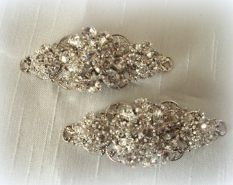 Wedding Shoe Clips, Vintage Style Shoe Clips, Bridal Shoe Clips, Swarovski Rhinestone Shoe Clips, Shoe CLips for Bridal Shoes, Wedding Shoes