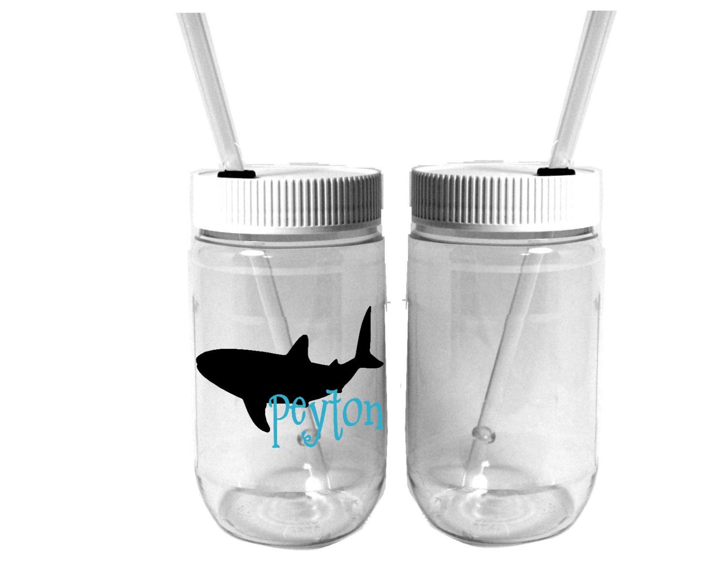 Personalized Plastic Mason Jar Whale Shark by RememberedOnceMore