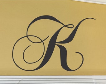Monogram Letters for Wall Single Letter Monogram Wall Decal Initial Wall Decal Removable Vinyl Lettering Wall Decor Wall Letter18 Inch 18cho