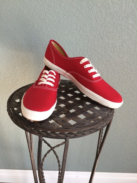 1970s size 10 never worn bright red KEDS tennis shoes by cutandso