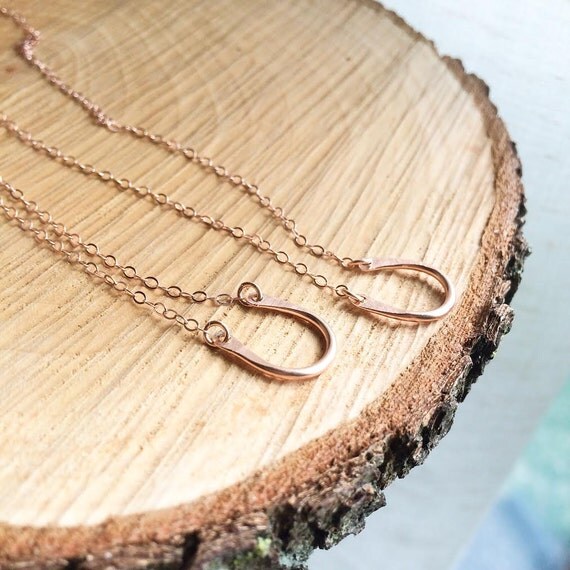 Rose Gold Filled Medium Horseshoe Necklace Handmade by Coco