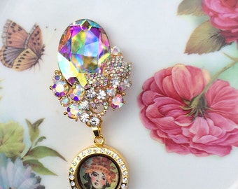 6 New bridal bouquet locket pin 945   Bouquet PhotoCharm, Bridal Bouquet Photo Locket, MoniquesBujouxStudio 