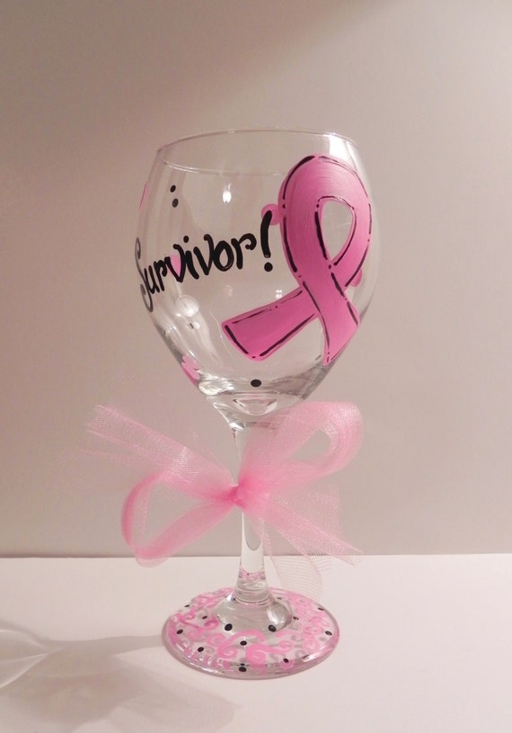 Pink Ribbon Breast Cancer Wine Glass
