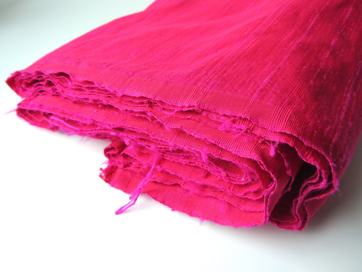 Hot pink shiny raw silk India fabric nr 593 for full yard or