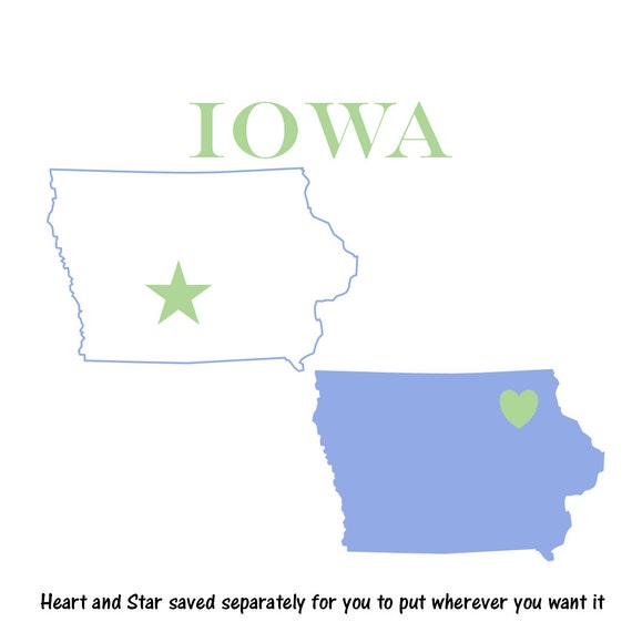 Iowa Map downloadable silhouette clip art Digital ClipArt