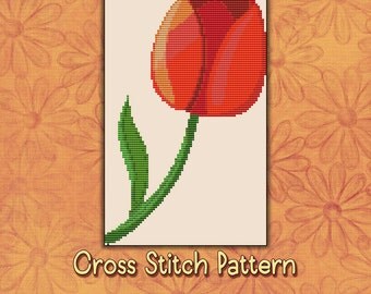 Spring Tulip Cross Stitch Pattern Instant Download Pdf Flower Floral Seasons Summer Cross Stitch Design