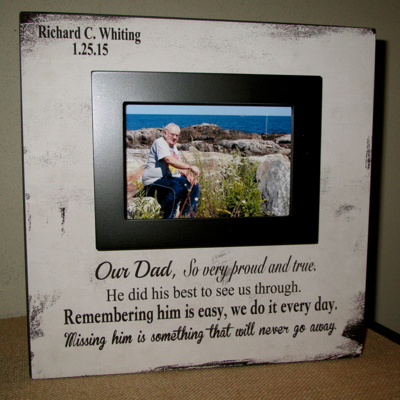 Personalized In Loving Memory Dad Picture Frame Sign Our Dad