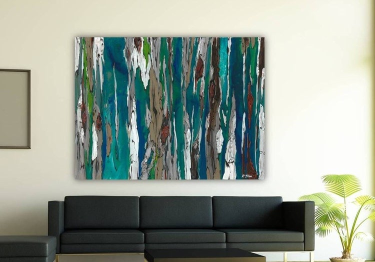Oversized blue canvas print Extra LARGE Wall art by ShoaGallery