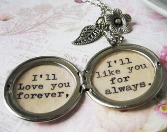 locket inspirational ll quote forever necklace always pendant message round
