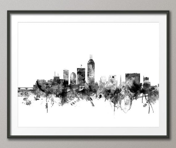 Indianapolis Skyline Indianapolis Indiana Cityscape Art Print