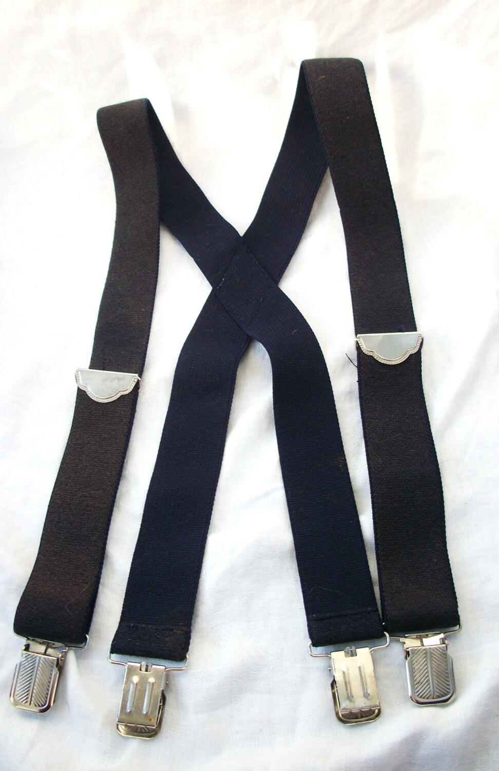 Cool Retro Suspenders X back Black/Blue by AtomicTreasureHunter