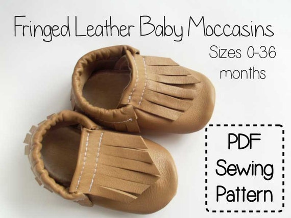 Fringe Leather Baby Moccasins PDF Sewing Pattern Tutorial