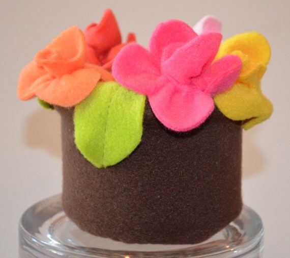 Girls Flowerpot Purse. Childs Floral Bag. Jewelry Box.