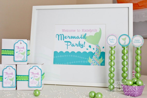 Personalized Mermaid Party Sign