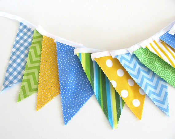 Bunting Fabric Pennants Nursery Bunting Banner or Birthday