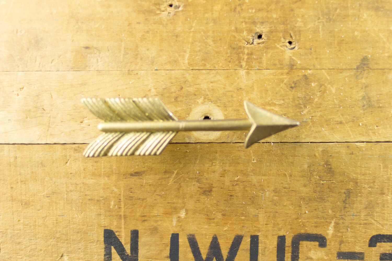 Large Gold Metal Arrow Drawer Pull Vintage Style Kitchen