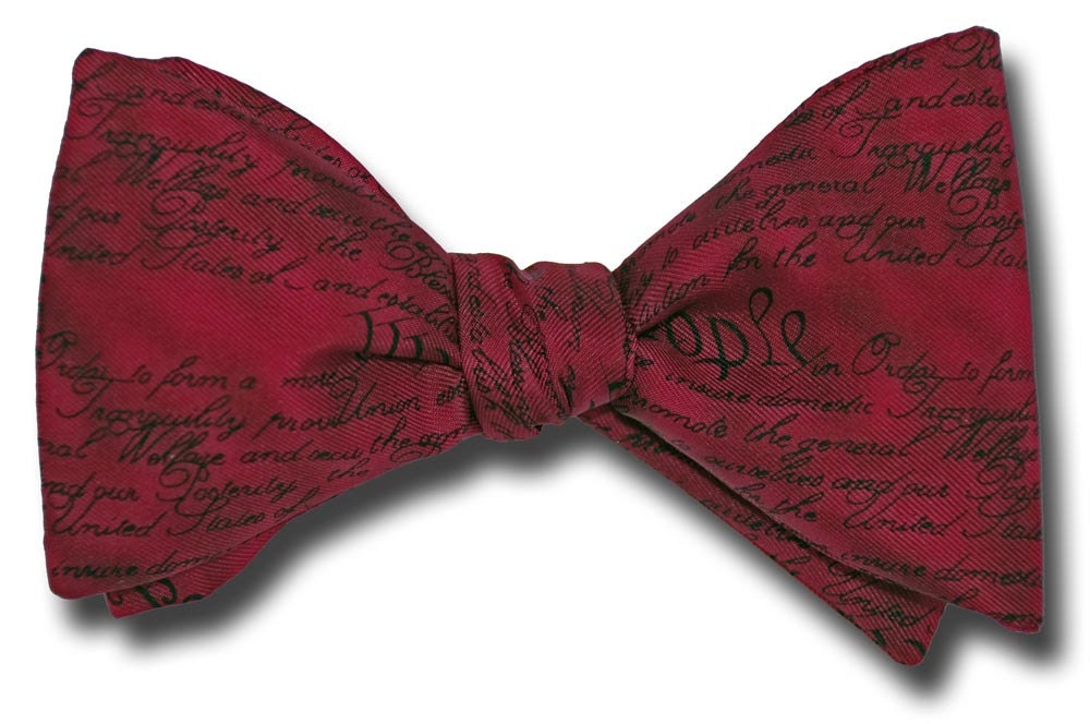 Download Men's SILK Bow Tie United States Constitution-We The