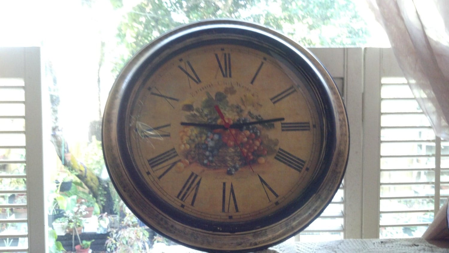 Vintage Grapes Edinburgh Clock Works Company Wall clock..