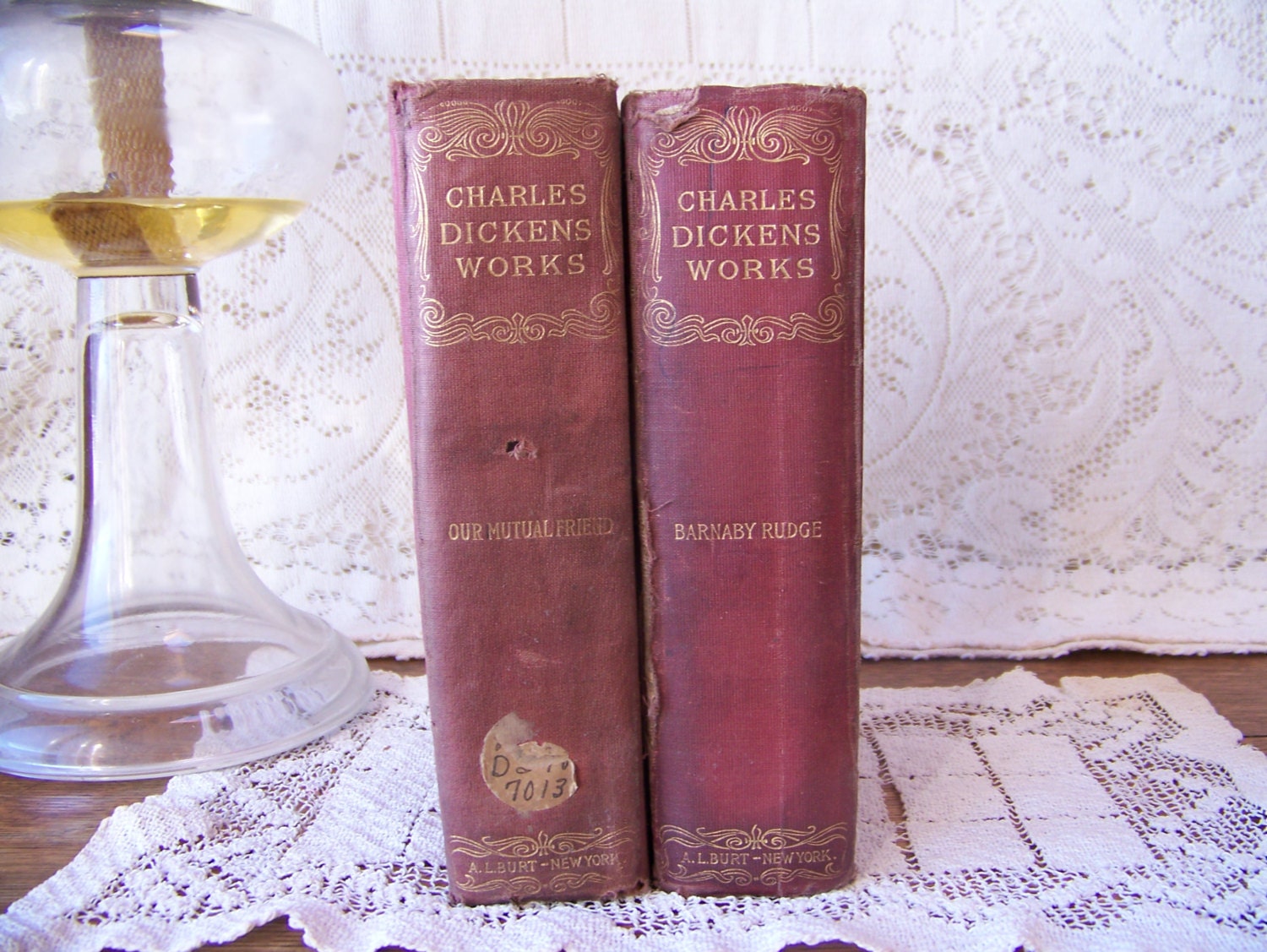 Antique Charles Dickens Works Set Of 2 Books Barnaby Rudge