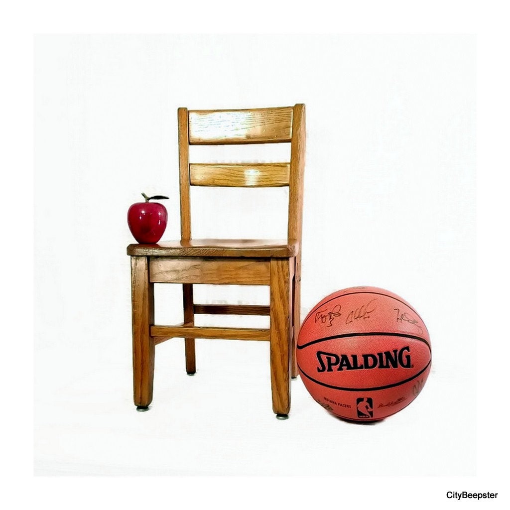 Vintage School Chair / Preschool / Toddler Seat / Solid Oak