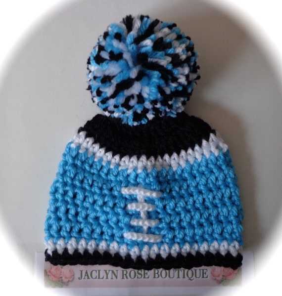 baby boy pom pom hat for baby Carolina Seattle 3 hat Dallas newborn Crochet football 0 colors