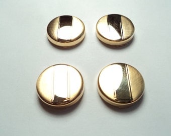 4 pcs - Gold plated Button Covers - bc01