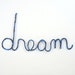 Blue DREAM Bedroom Wall Hanging Cursive Word Bed Headboard MLK