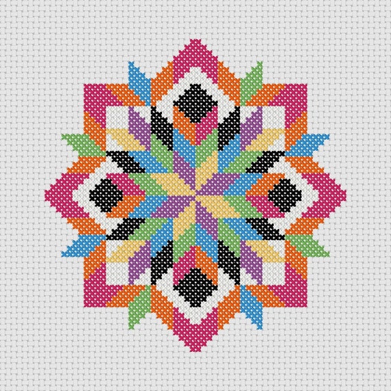 Cross Stitch PDF Pattern Quilt Block Easy Beginner