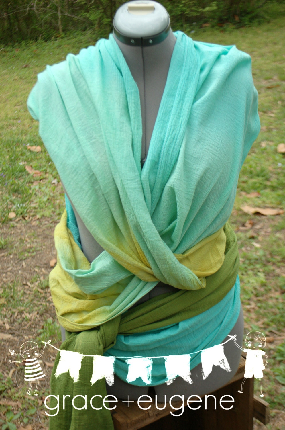 SPRING OMBRE VERTICAL Cotton Gauze Baby Wrap by graceeugene