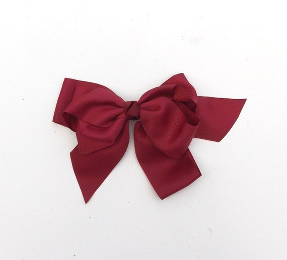 Maroon Hair Bow 7 inch Hair Bow Girls Double by SouthernSister2