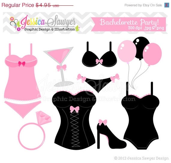 80% OFF - INSTANT DOWNLOAD, Bachelorette party clip art - bridal shower clip art - lingerie clip art - commercial use - - card making - Il_570xn