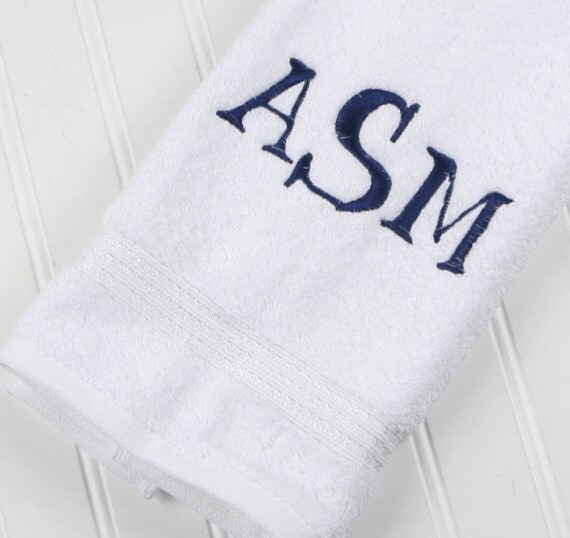 Monogrammed Hand Towels White Guest Towels with by SodaCitySewing