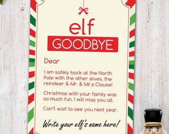 Items similar to Elf on the Shelf Goodbye Letter- PDF Elf on the shelf ...