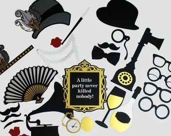 Great Gatsby 1920's Inspired Photobooth Props - Wedding Photo Booth Party