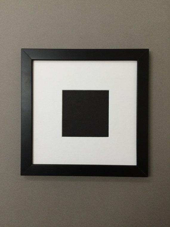 Square Black Picture Frame with Mat-Over 30 by bux1picturematting