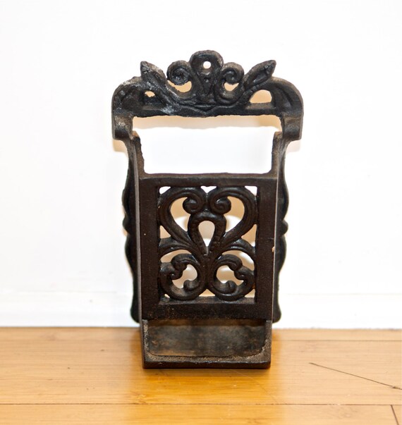 Vintage cast iron match dispensermatchbox holder...