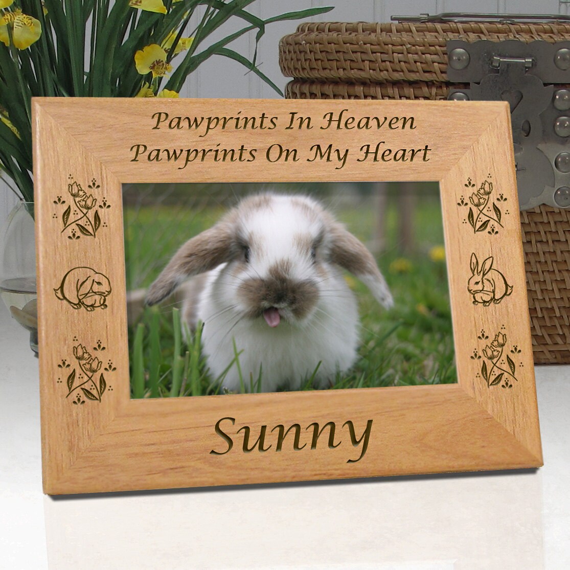 Pet Frames Personalized For Rabbits Pawprints In Heaven